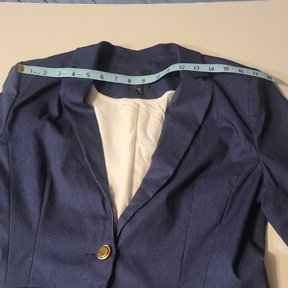 XOXO Juniors Classic Stylish Women's Navy Blazer NWT Padded Shoulders XL Lined - Picture 6 of 12